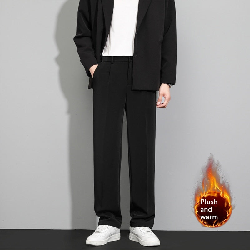 Autumn Casual Versatile Loose Fleece-lined Casual Pants For Men