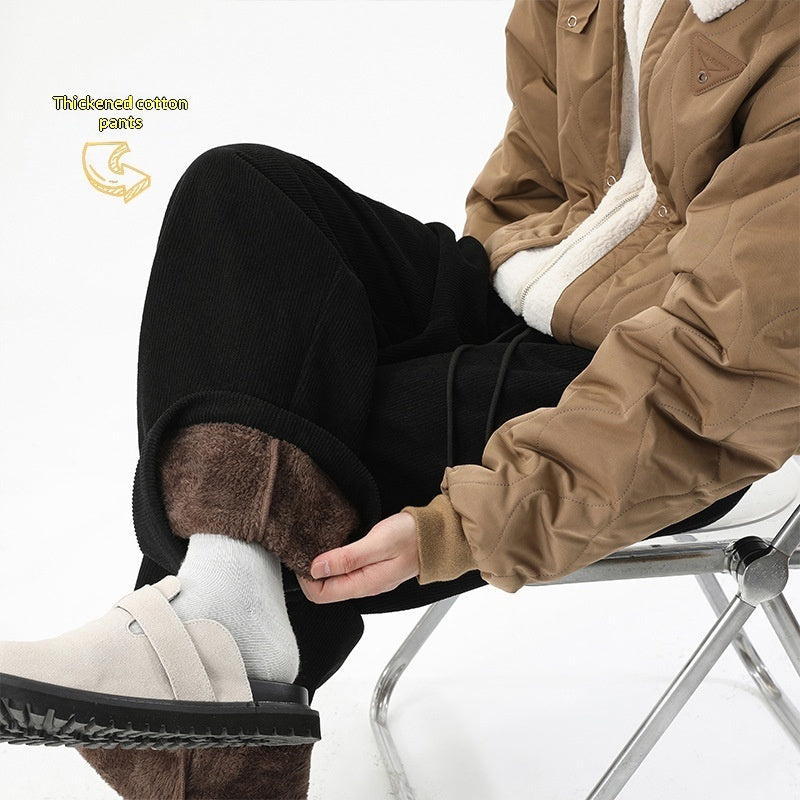 American-style Retro Thermal Corduroy Trousersextra-thick  Perfect For Winter Warmth