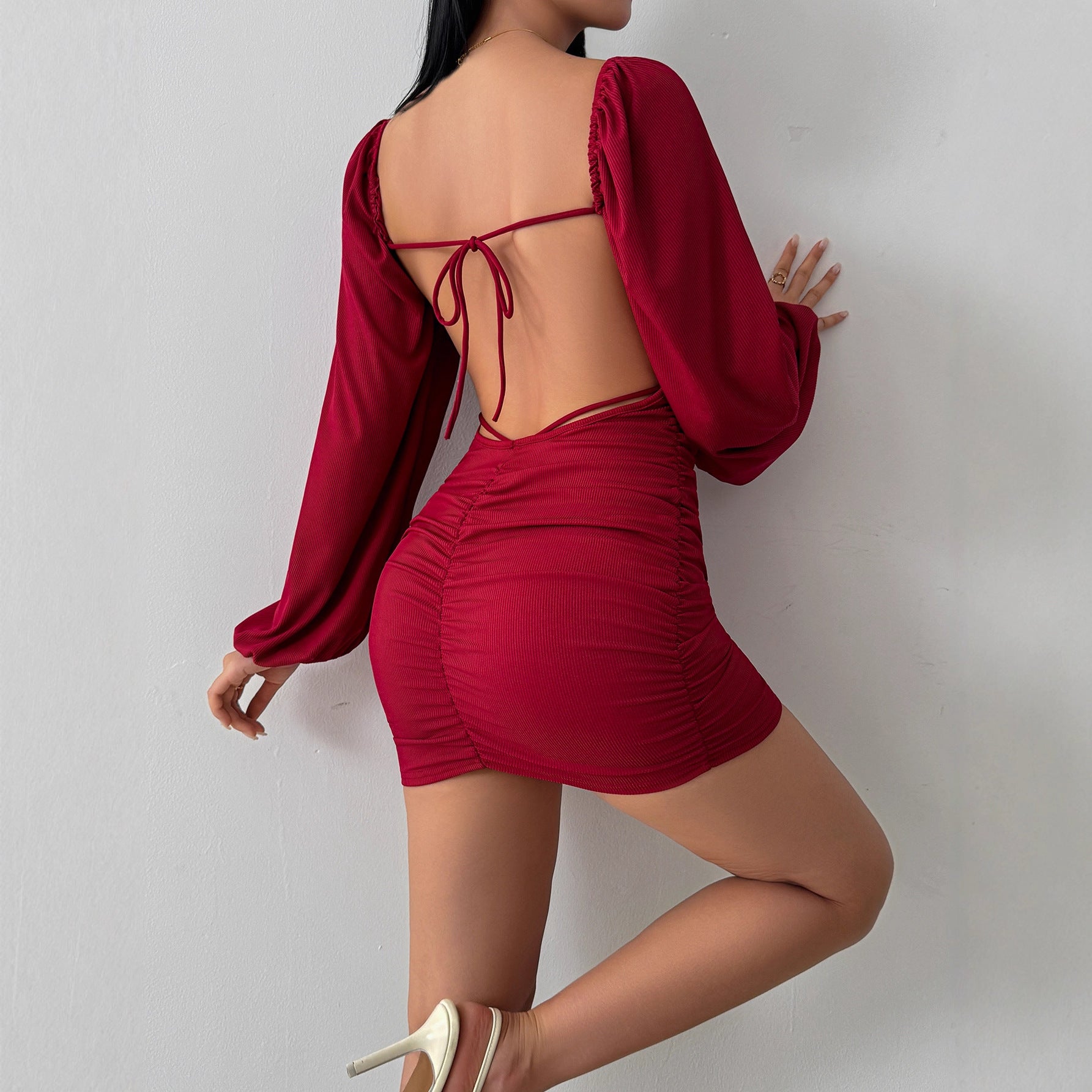 Elegant Casual Autumnwinter Dress With Long Sleeves