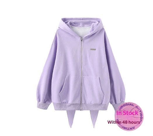 Women's Hooded Sweatshirt, Loose-fitting Autumn Coat