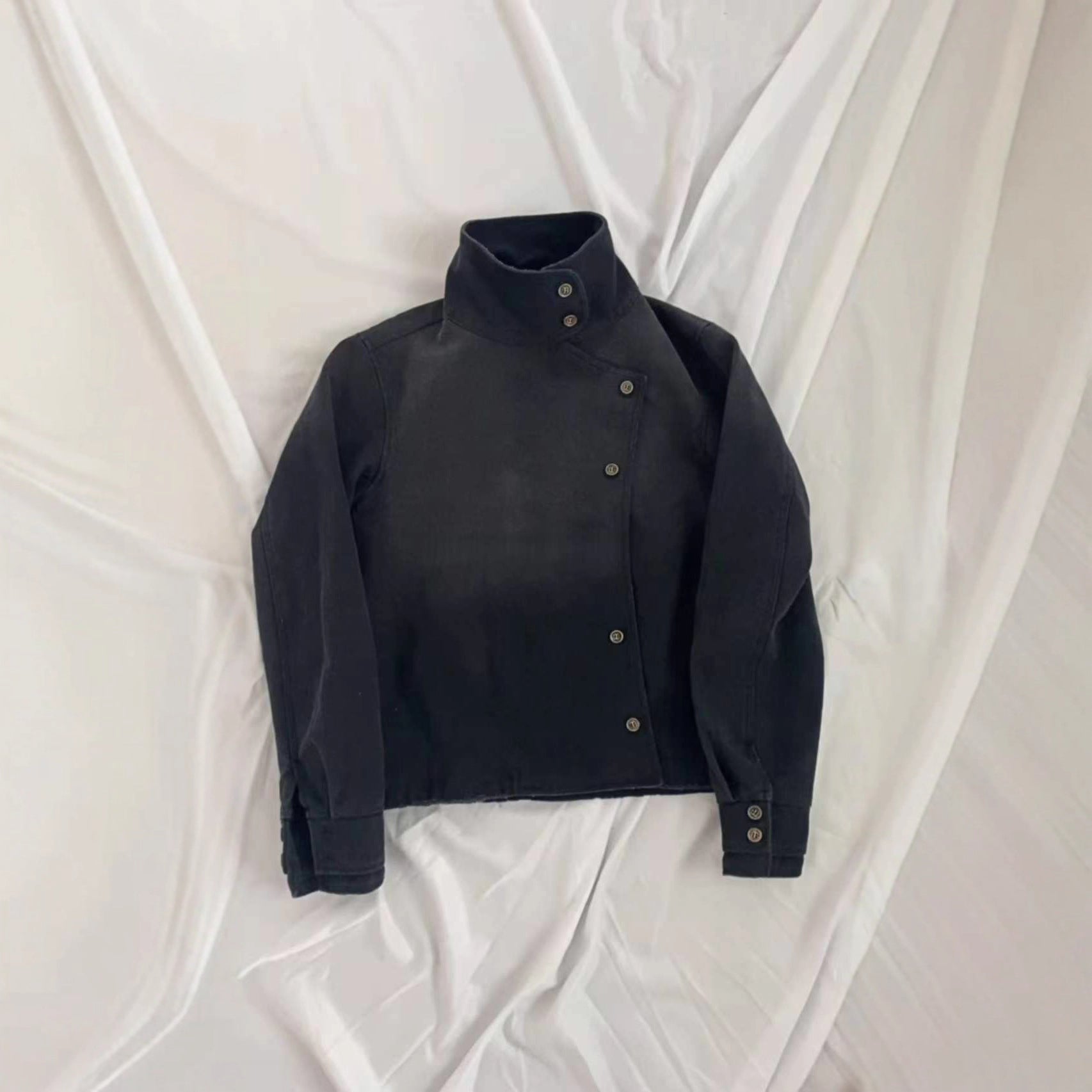 Washed Long-sleeve Denim Jacket For Couples