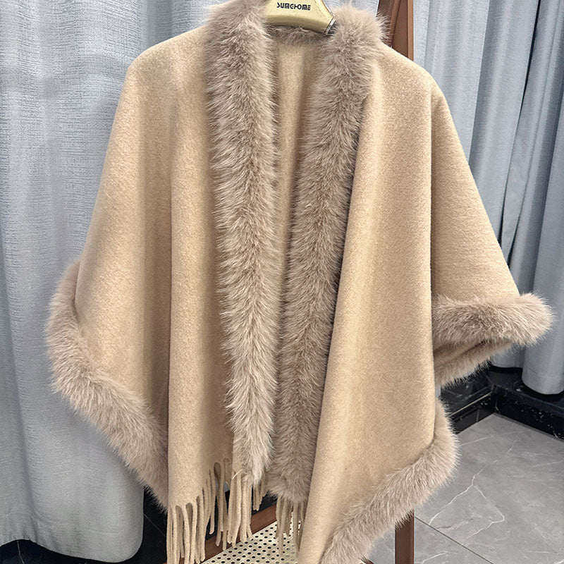 Women's Flow Su Spun Wool Cashmere Double-sided Woolen Cloak