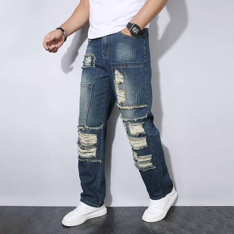 Men's Straight Wrinkle-resistant Loose Casual Jeans