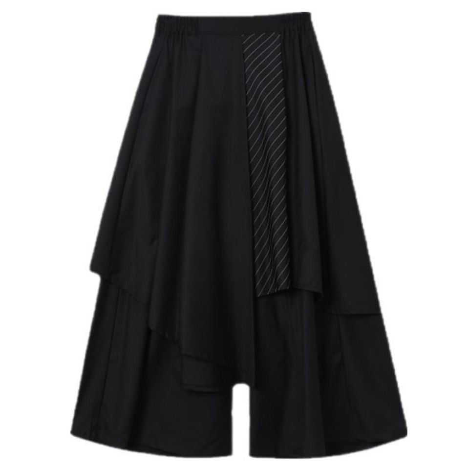 Wide-leg Pants Faux Two-piece Patchwork