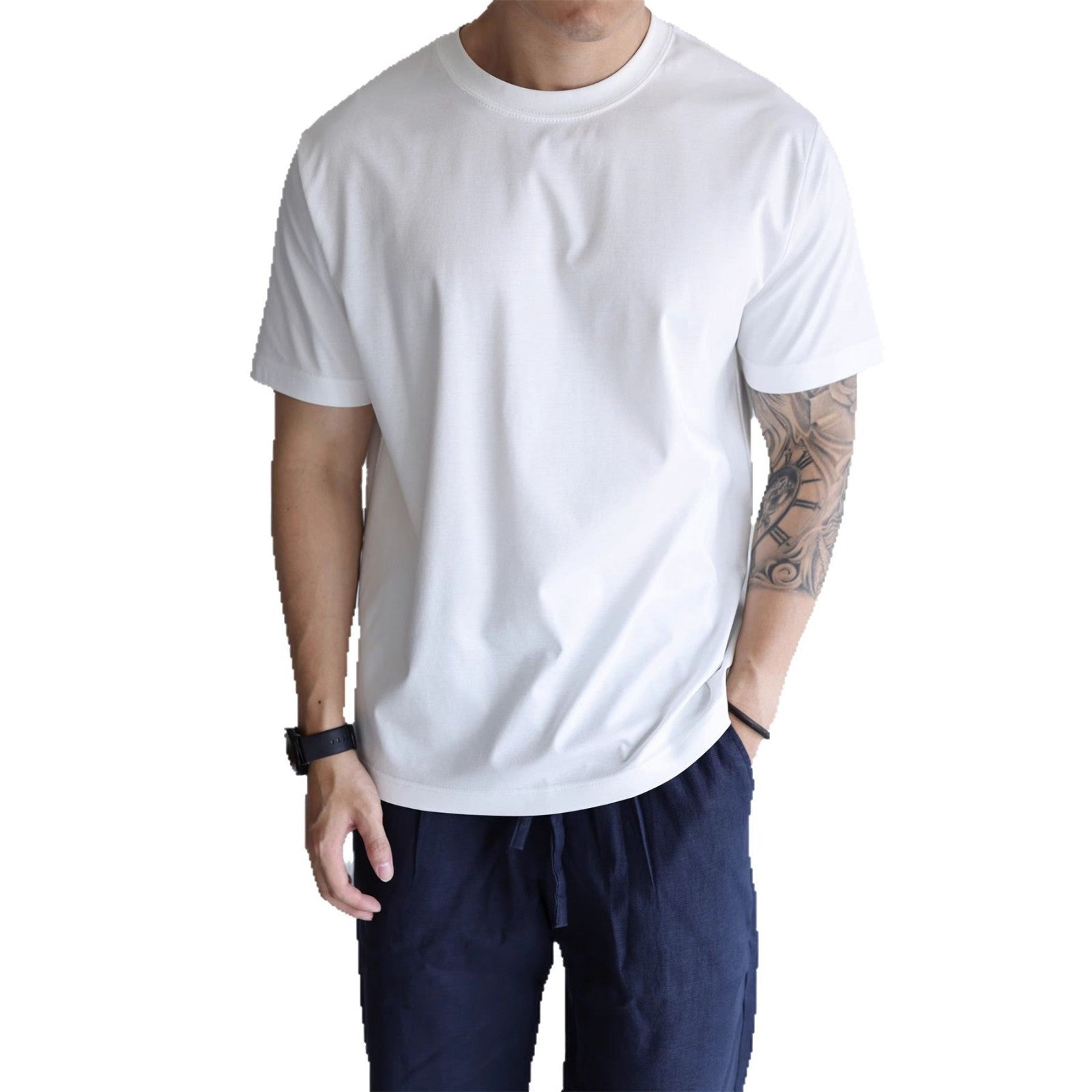 Men's Slim-fit Short Sleeve With Small Collar
