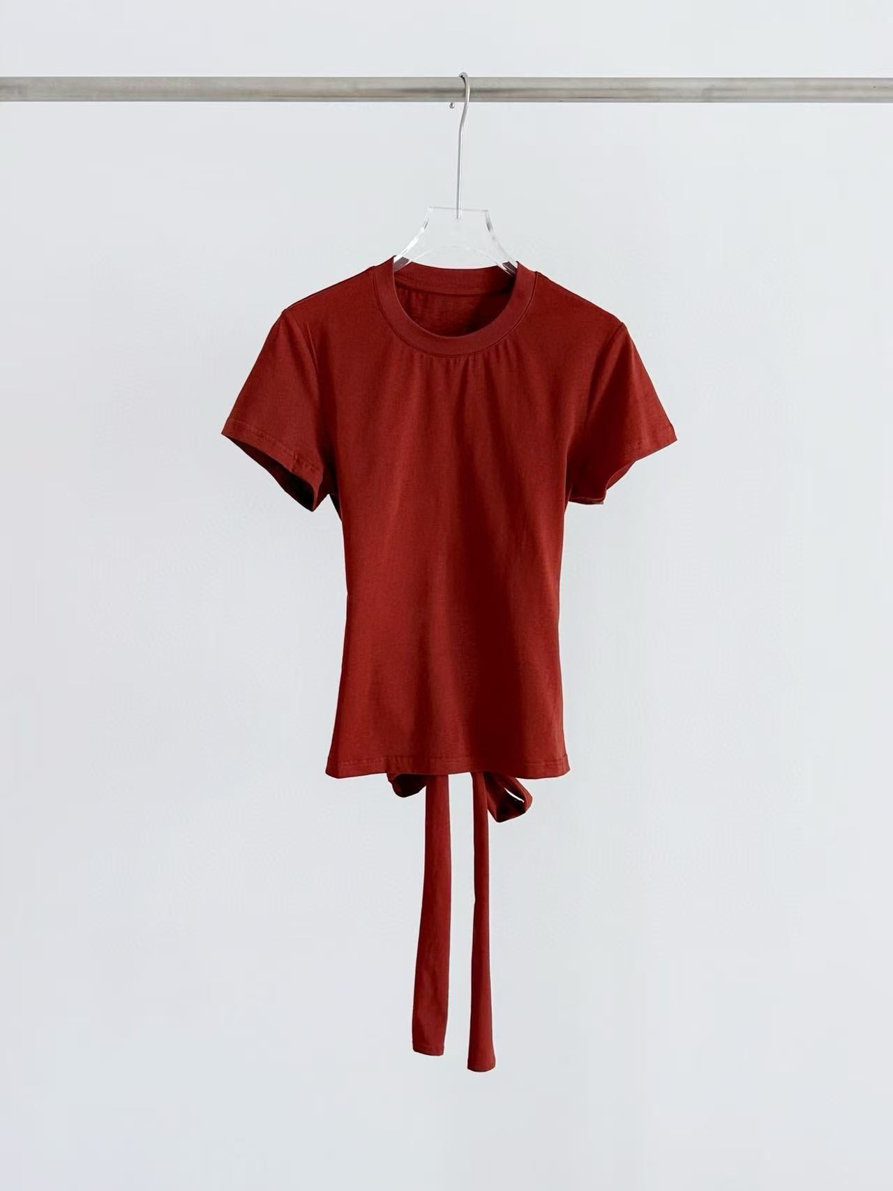 Strap T-shirt With A Bow Design