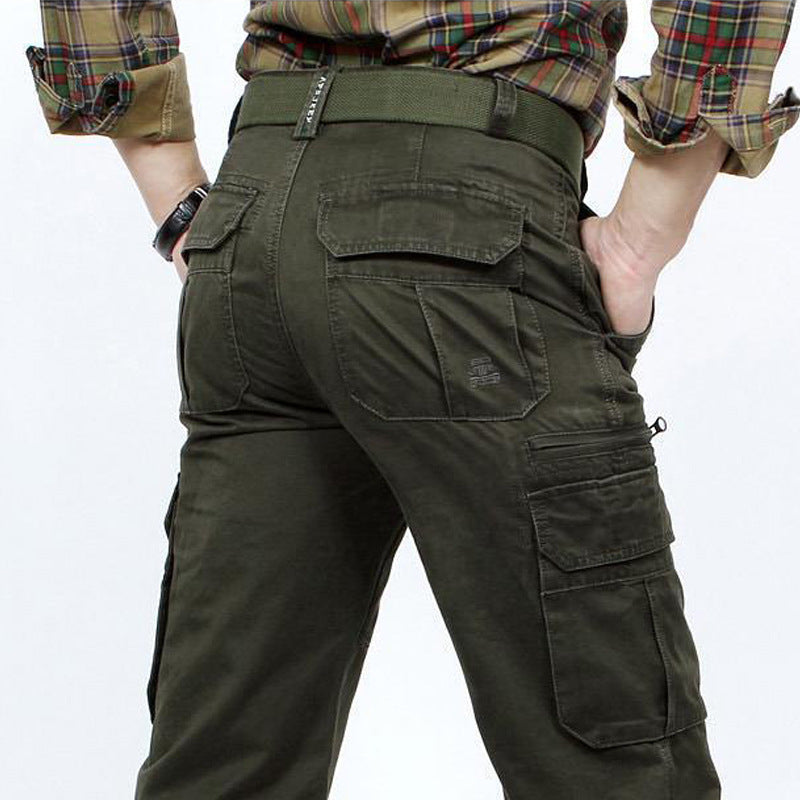 Spring And Autumn Workwear Mid-Size Straight-Leg Pants Men's Loose-Fit Military Trousers