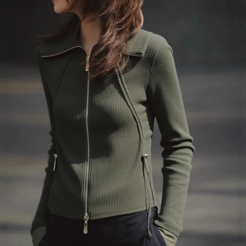 Trendy Lightweight Mature-style Slim-fit Knit Bottoming Top