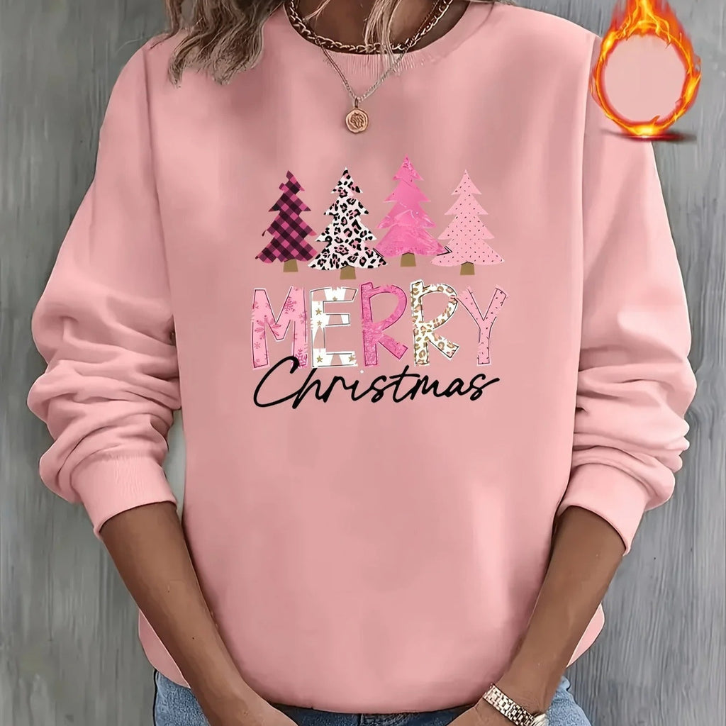 Women's Printed Casual Long-Sleeve Crew-Neck Sweater Top