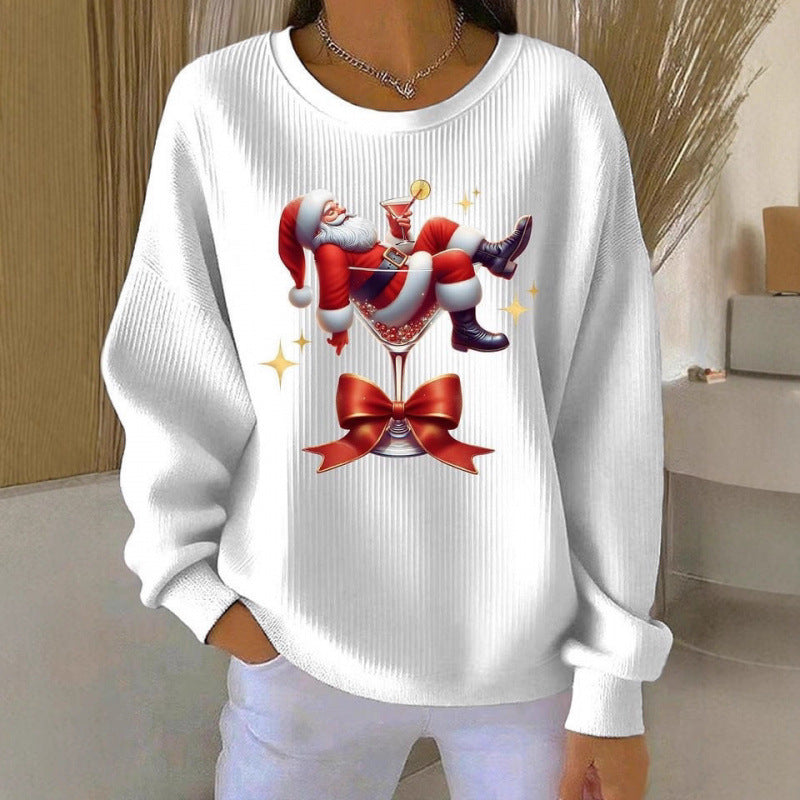 Women's AutumnWinter Round-Neck Sweater With 3D Print