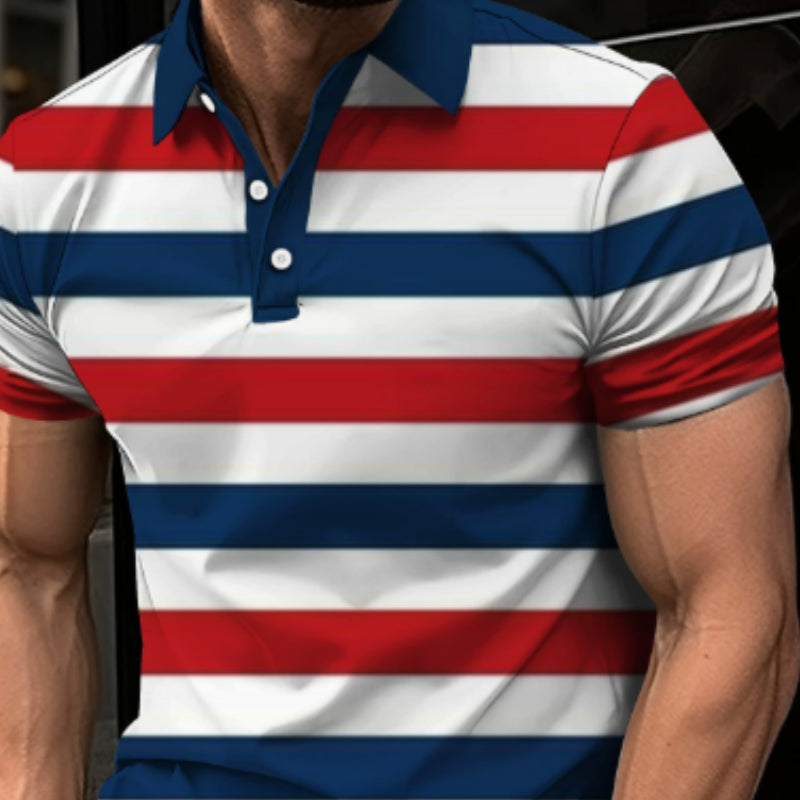 Men's Loose-Fit Casual Top With Lapel And 3D Digital Print