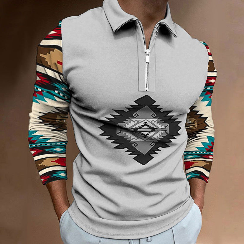 Men's Zipper Casual Men's Personality 3D Digital