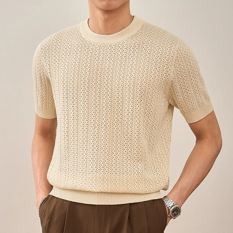 Men's Embroidered Letter American Retro Loose Half-zip Sweater