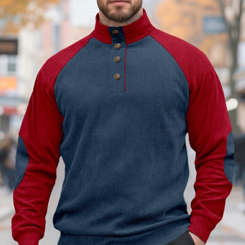 SpringAutumn New Men's Outdoor Raglan Sleeve Casual Stand-up Collar Loose Long Sleeve