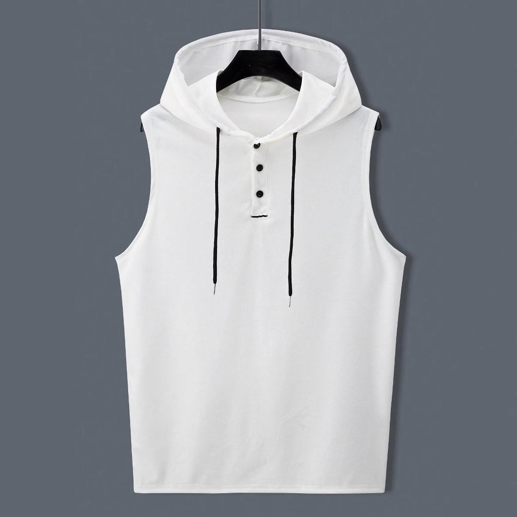 Men's Loose-Fit Hooded Casual Sleeveless T-Shirt Vest