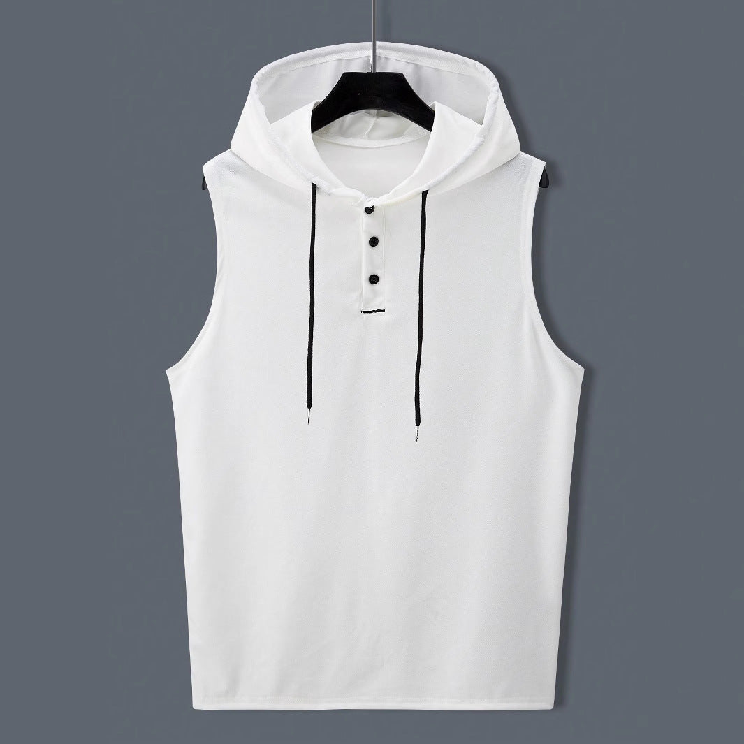 Men's Loose-Fit Hooded Casual Sleeveless T-Shirt Vest