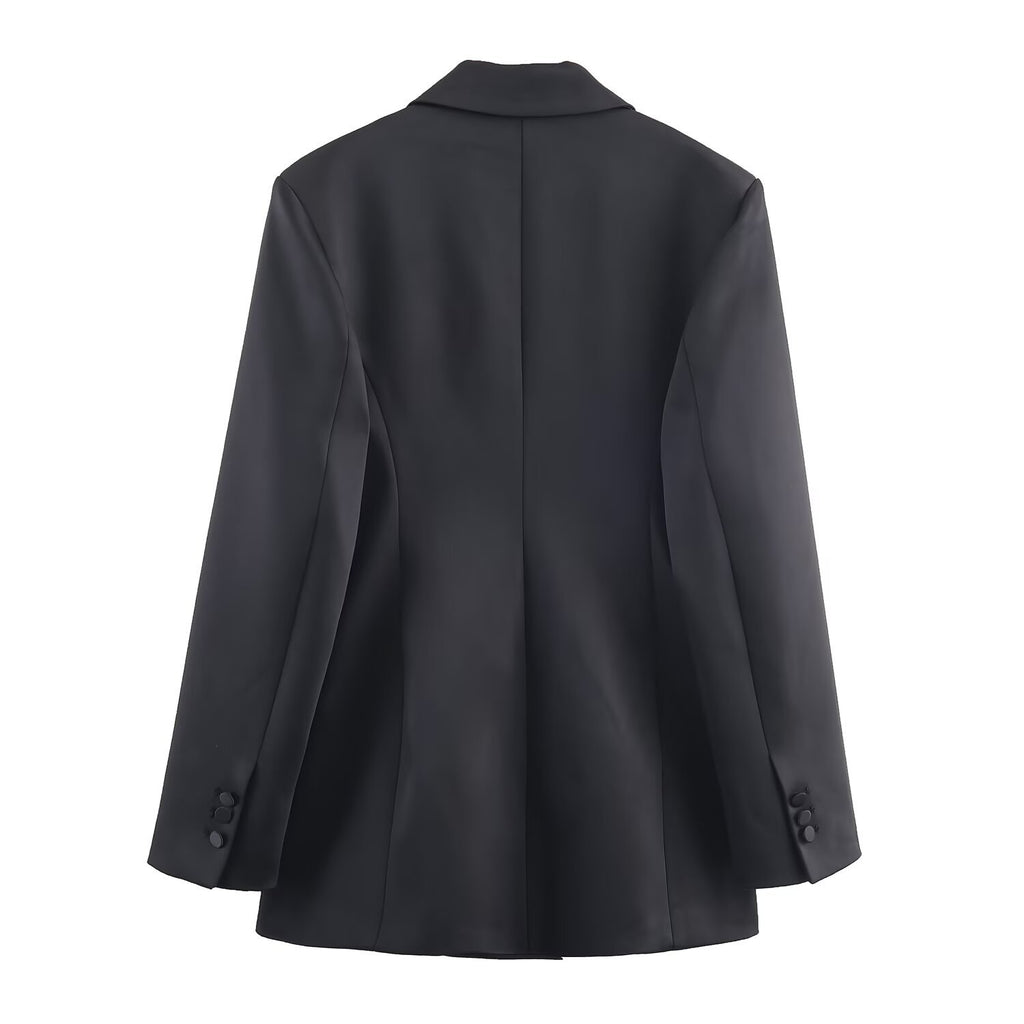 New Women's Silk-satin-texture Blazer Fashionable