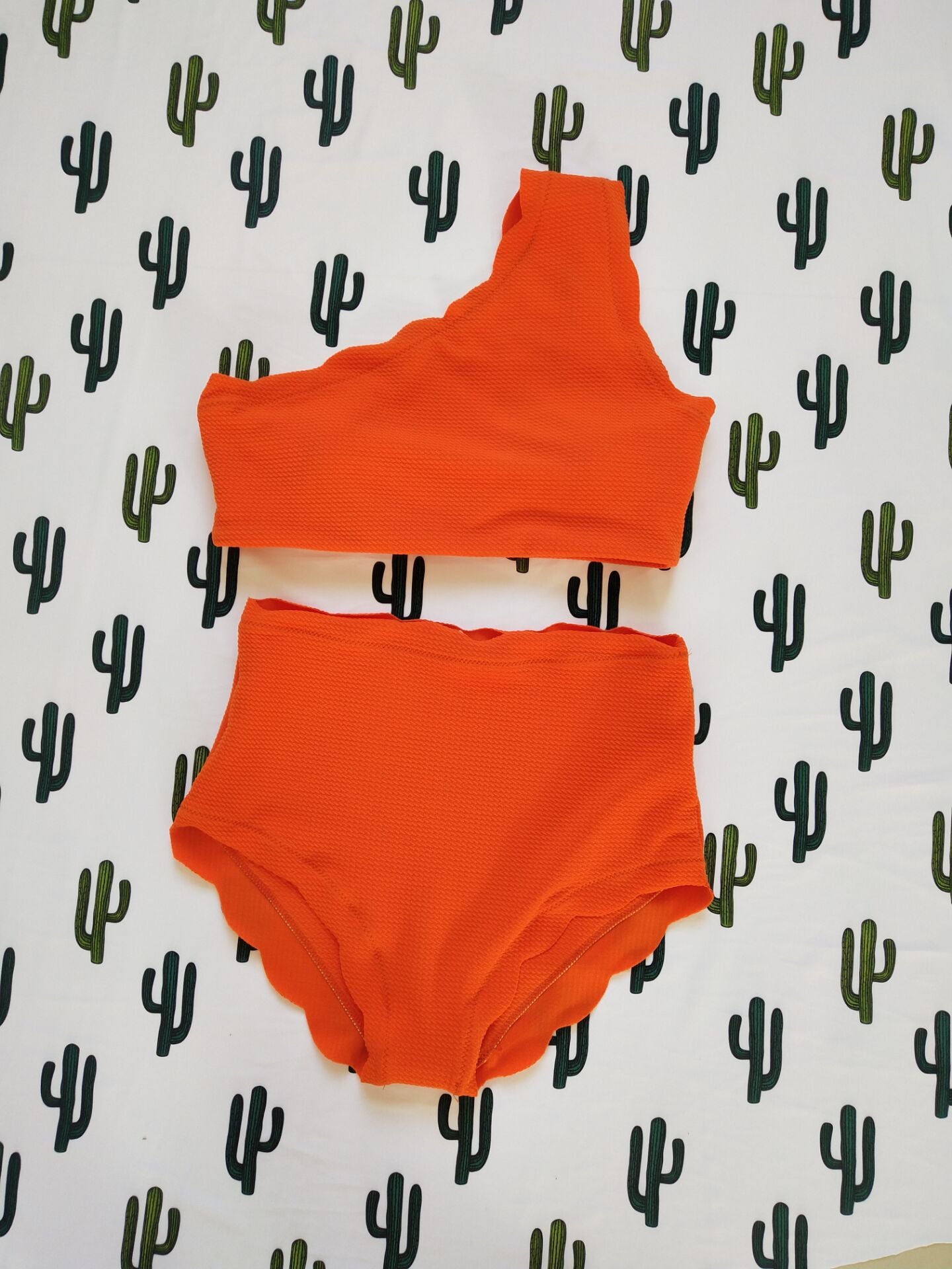 European And American-style Petal-patterned Sexy Off-shoulder High-waist Bikini