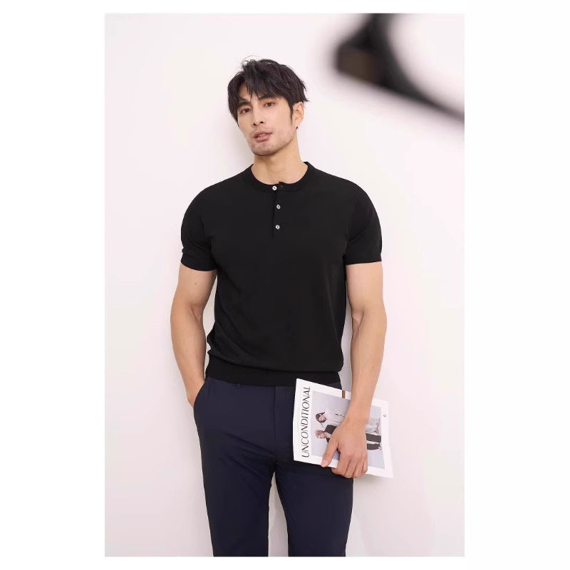 American Retro T-shirt Men's Short Sleeve Fitness Ice Silk Summer