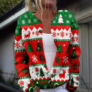 Trade 3D Digital-print Cardigan Sweater