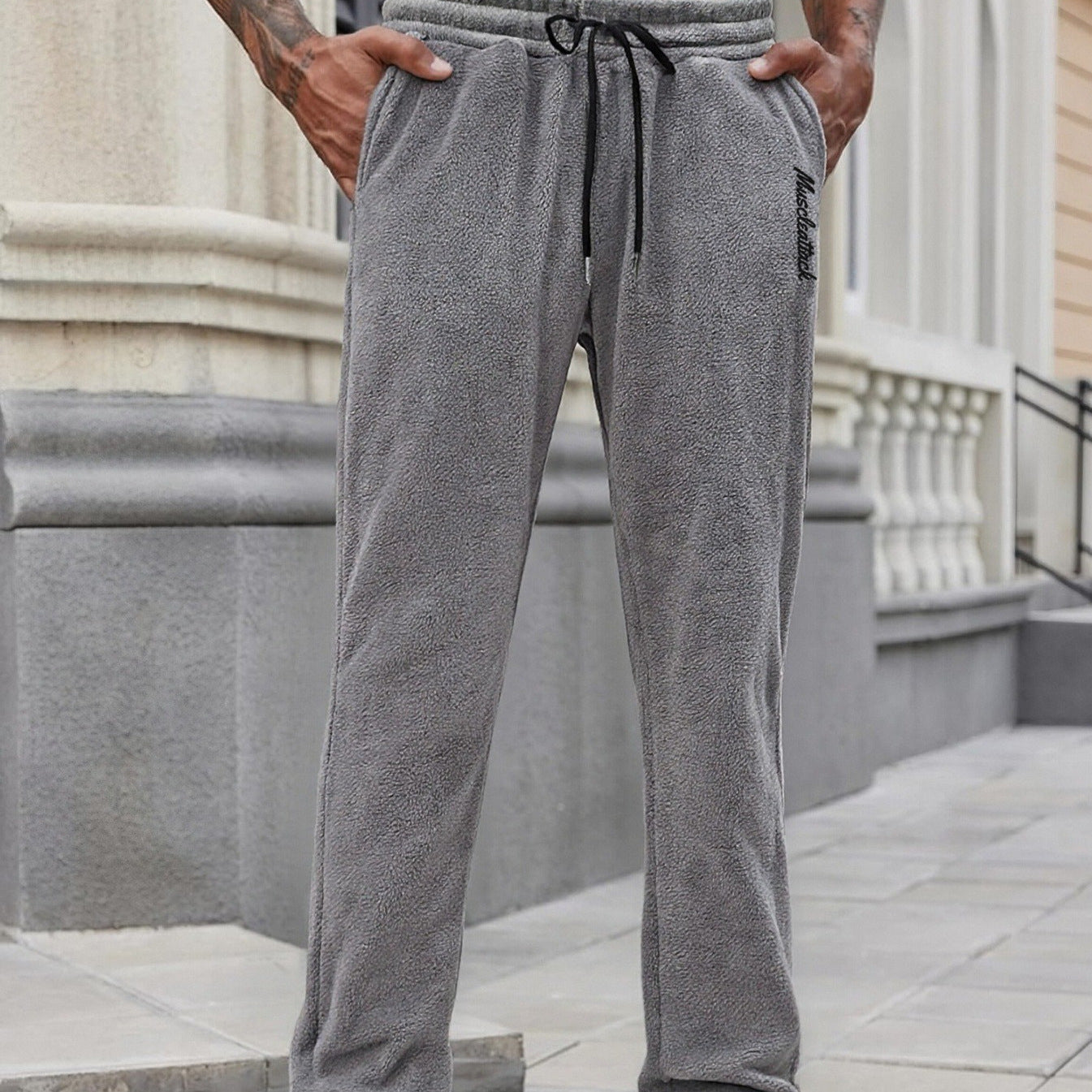 Men's Casual Sports Pants With Pockets And Drawstring