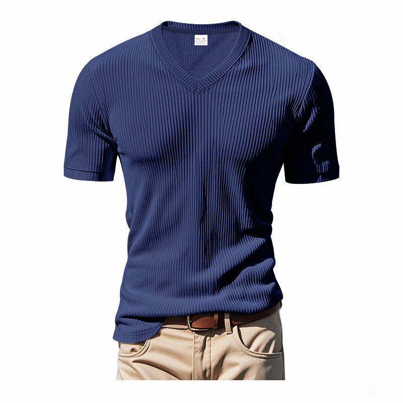 Loose Casual Men's V-neck Short Sleeve