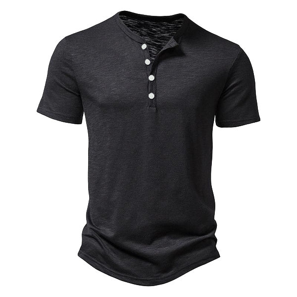 Men's Casual Solid Color Slim-fit Short Sleeve