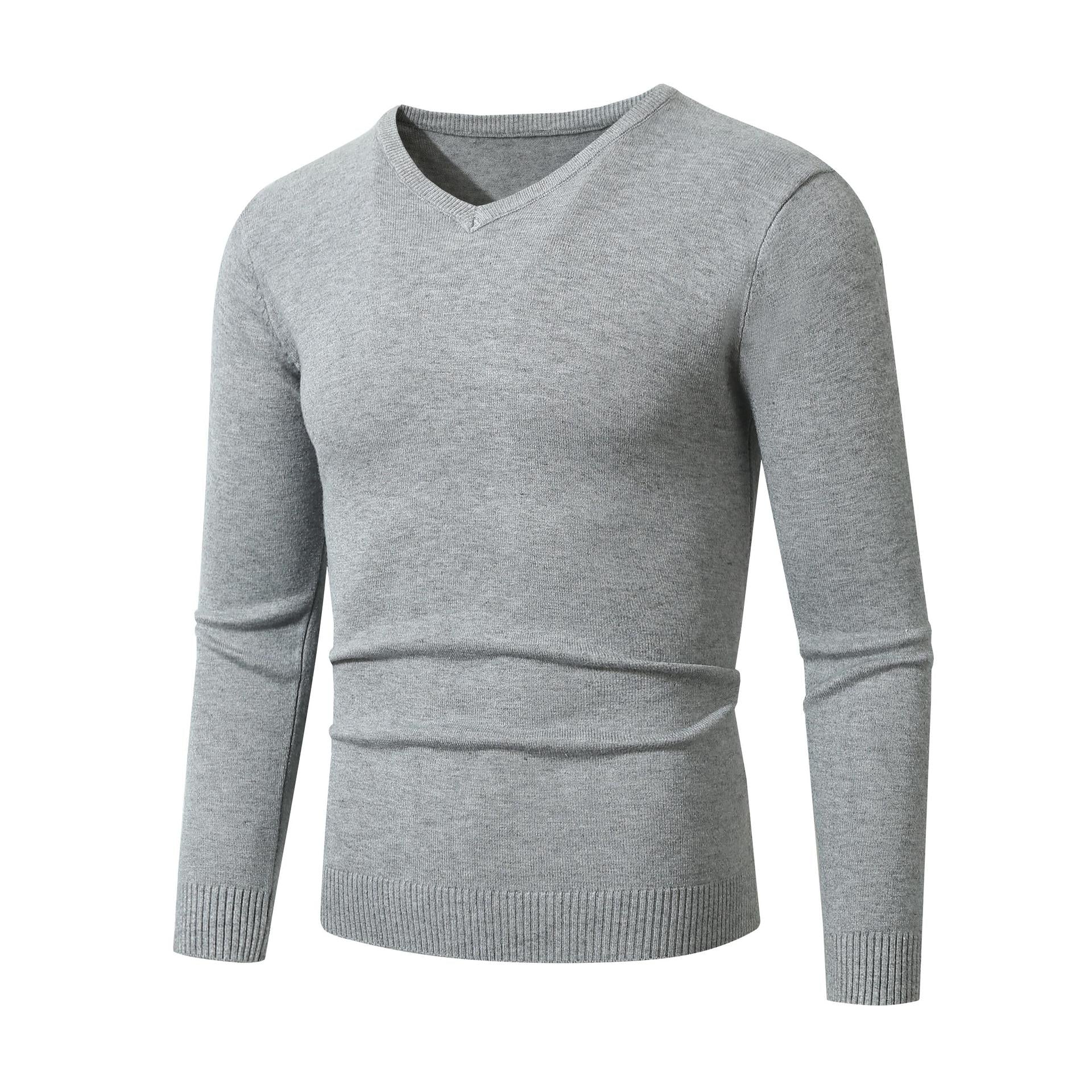 European And American Casual Long-sleeve V-neck Sweater Base Layer