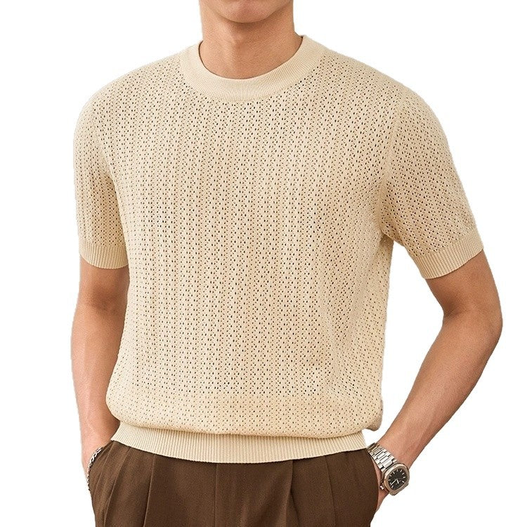 Men's Embroidered Letter American Retro Loose Half-zip Sweater