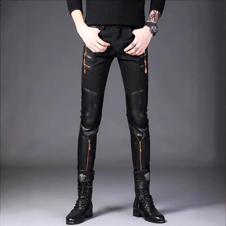Slim-fit Casual Four-season Black Straight-leg Slim Youth Pants