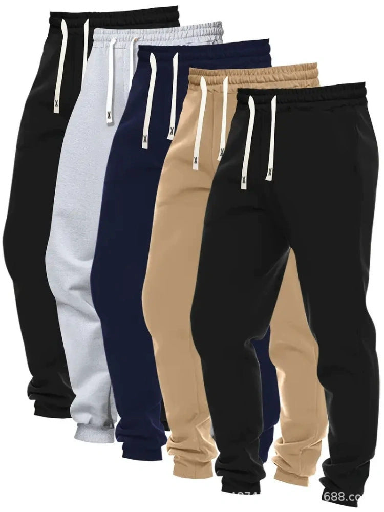 Men's Solid-Colored Jogger Pants Pack Of Five