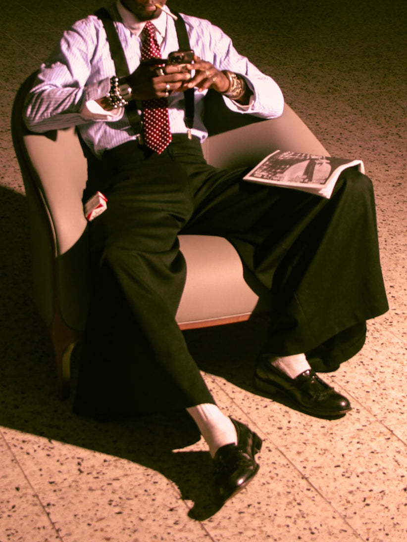 Black Oversized Suspender Wide Leg Pants