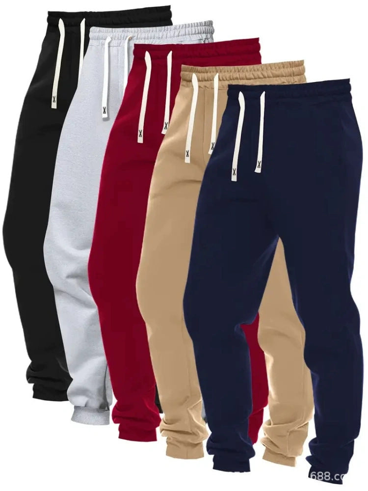 Men's Solid-Colored Jogger Pants Pack Of Five