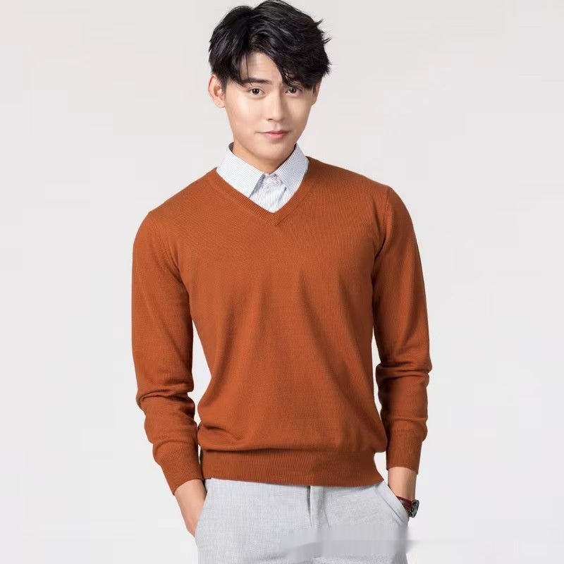 Men's Wool Loose Solid-color Sweater