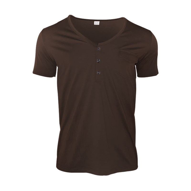 Men's Short-sleeved High-end Solid Color Oversized Loose Retro