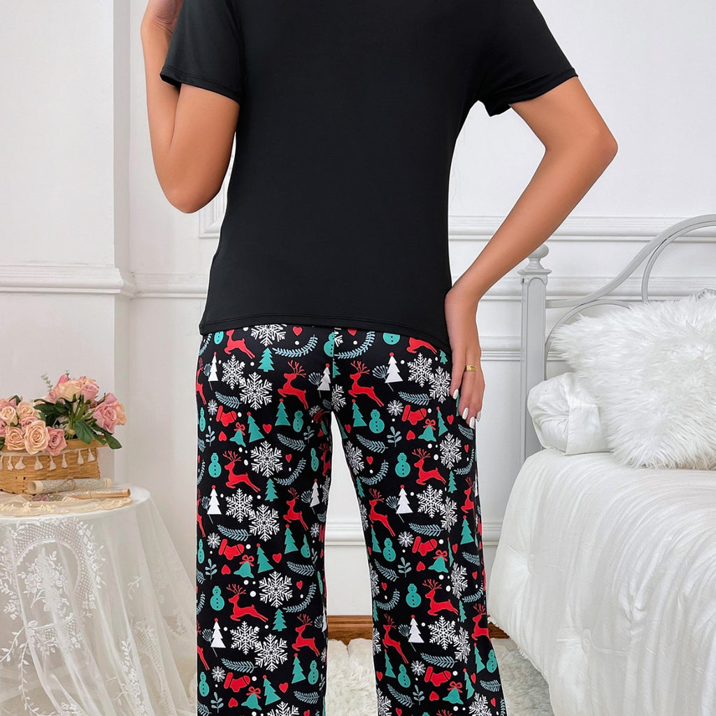 Women's Printed Comfortable Short Top And Shorts Set