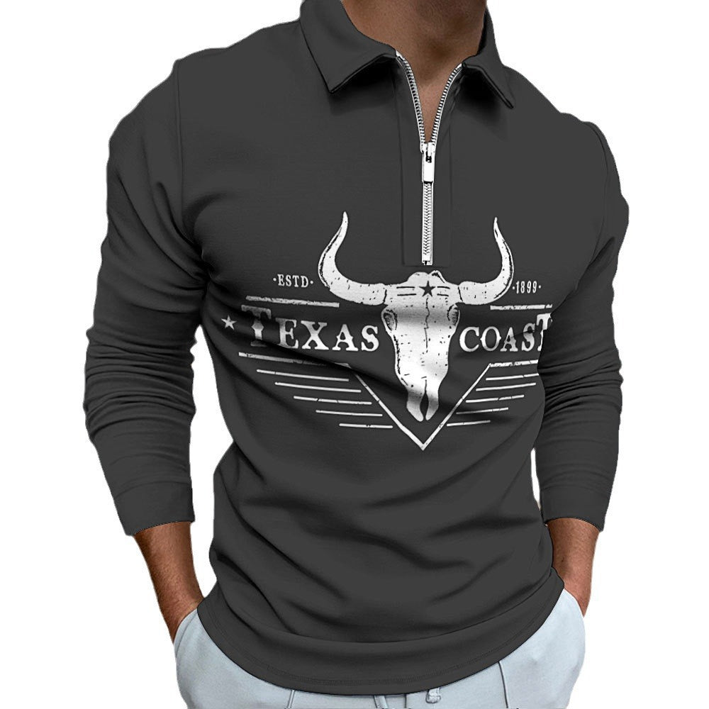 Men's Zipper Casual Men's Personality 3D Digital