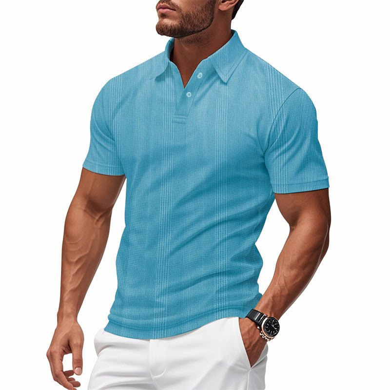 Men's Polo Shirt Short Sleeve Simple British Style Collar T-shirt