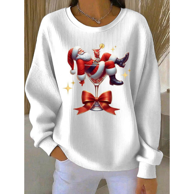 Women's AutumnWinter Round-Neck Sweater With 3D Print