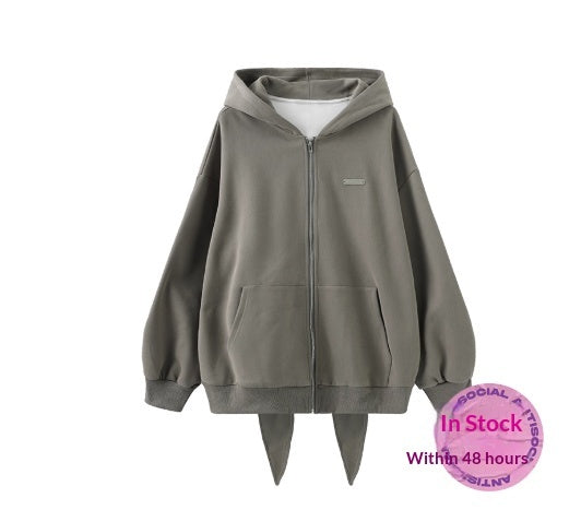 Women's Hooded Sweatshirt, Loose-fitting Autumn Coat