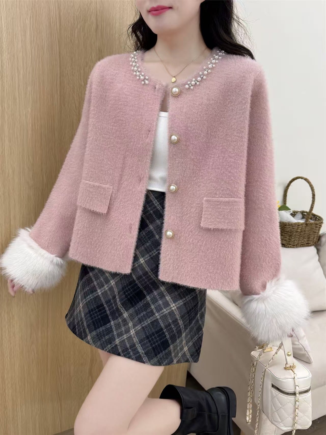 Chanel-style Knitted Cardigan Autumn New Arrival Women's Sweater Jacket