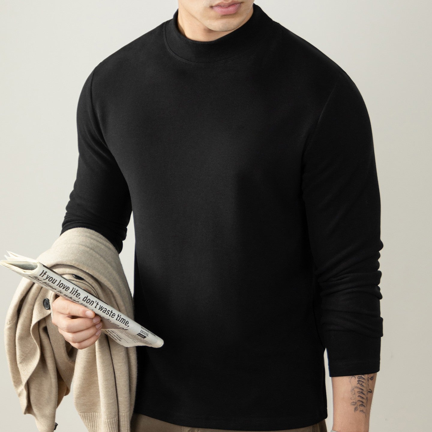 Warm Thickened Slim-fit Long-sleeve Men's Undershirt