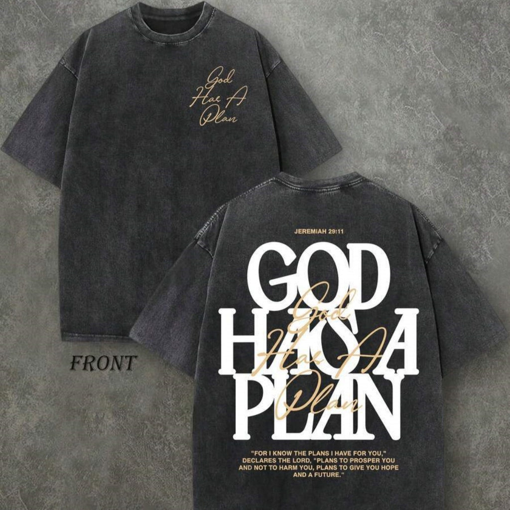 Vintage Washed Double-sided Printed T-shirt