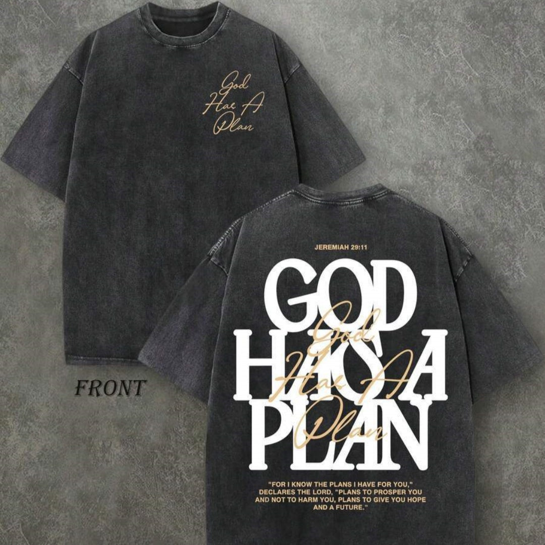 Vintage Washed Double-sided Printed T-shirt