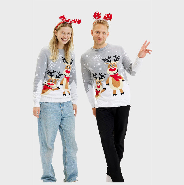 Christmas Crew Neck Digital Print Long Sleeve Hoodie Unisex