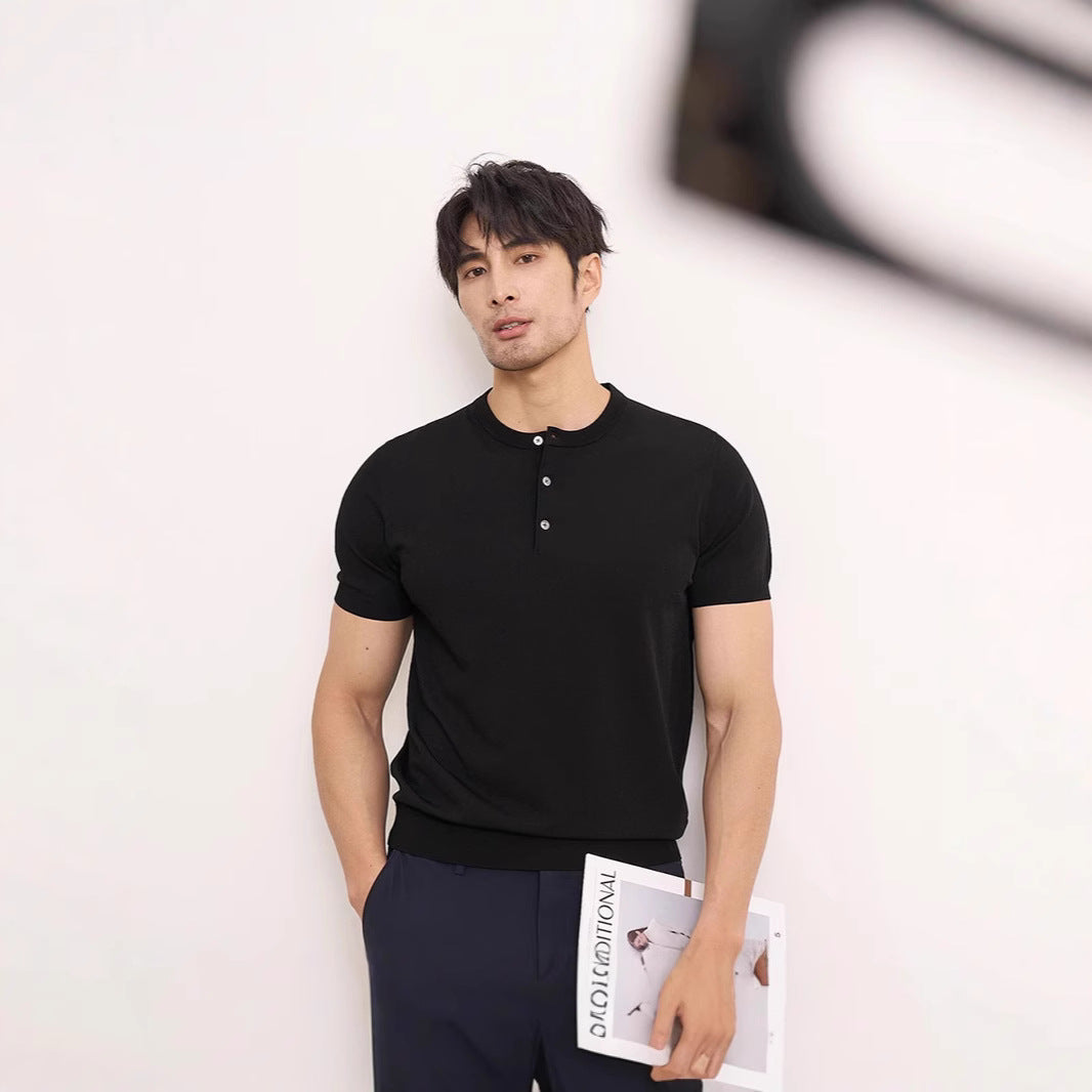 American Retro T-shirt Men's Short Sleeve Fitness Ice Silk Summer