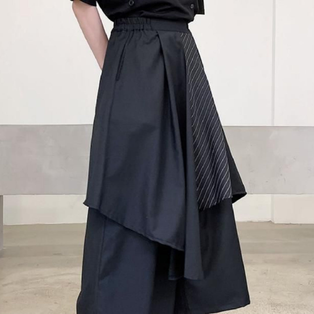 Wide-leg Pants Faux Two-piece Patchwork