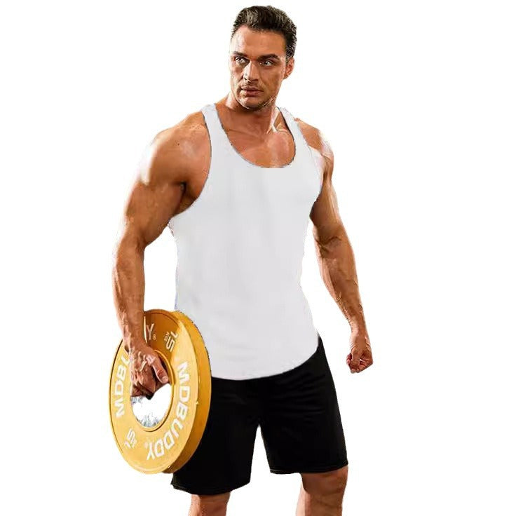 Men's Solid Color I-shaped Fitness Training Vest