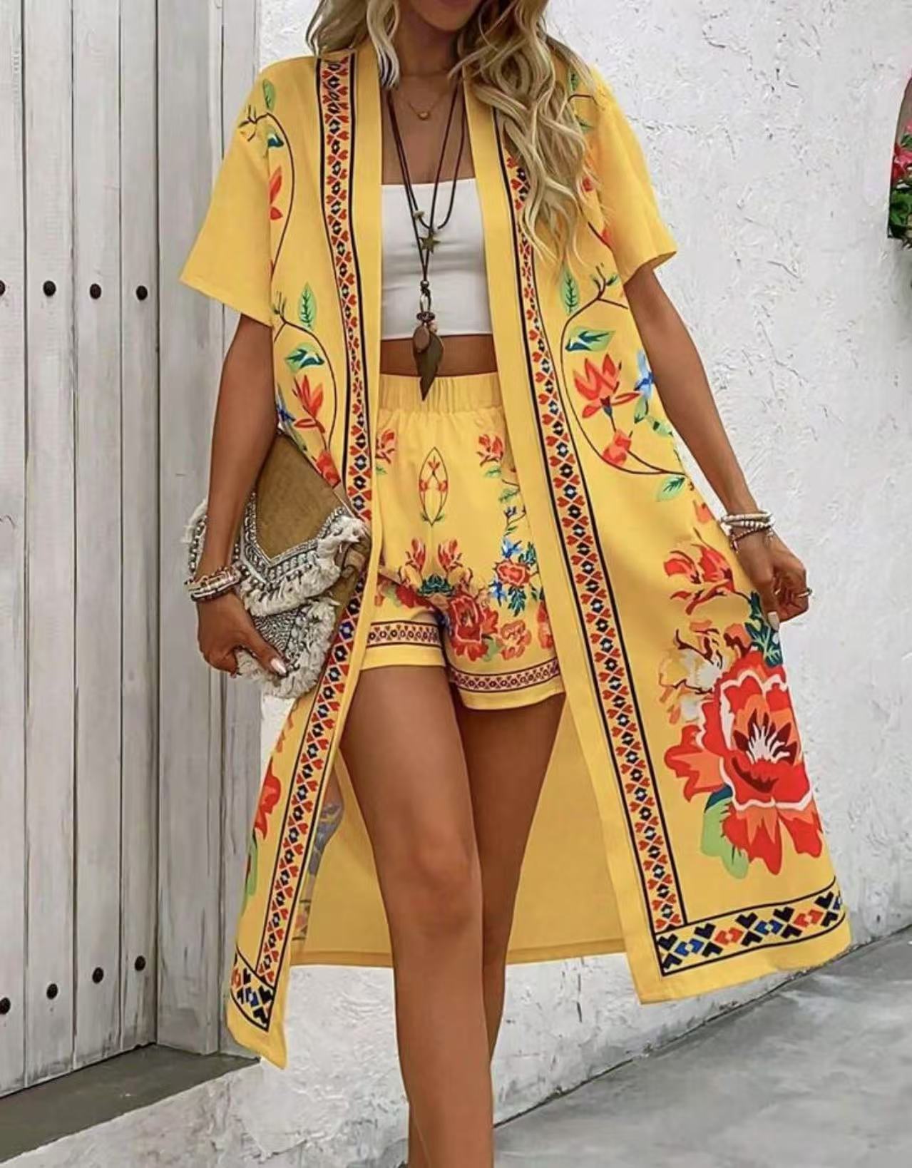 Women's Retro Ethnic-Style Elegant Casual Long Cardigan With Print