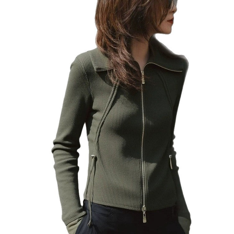 Trendy Lightweight Mature-style Slim-fit Knit Bottoming Top